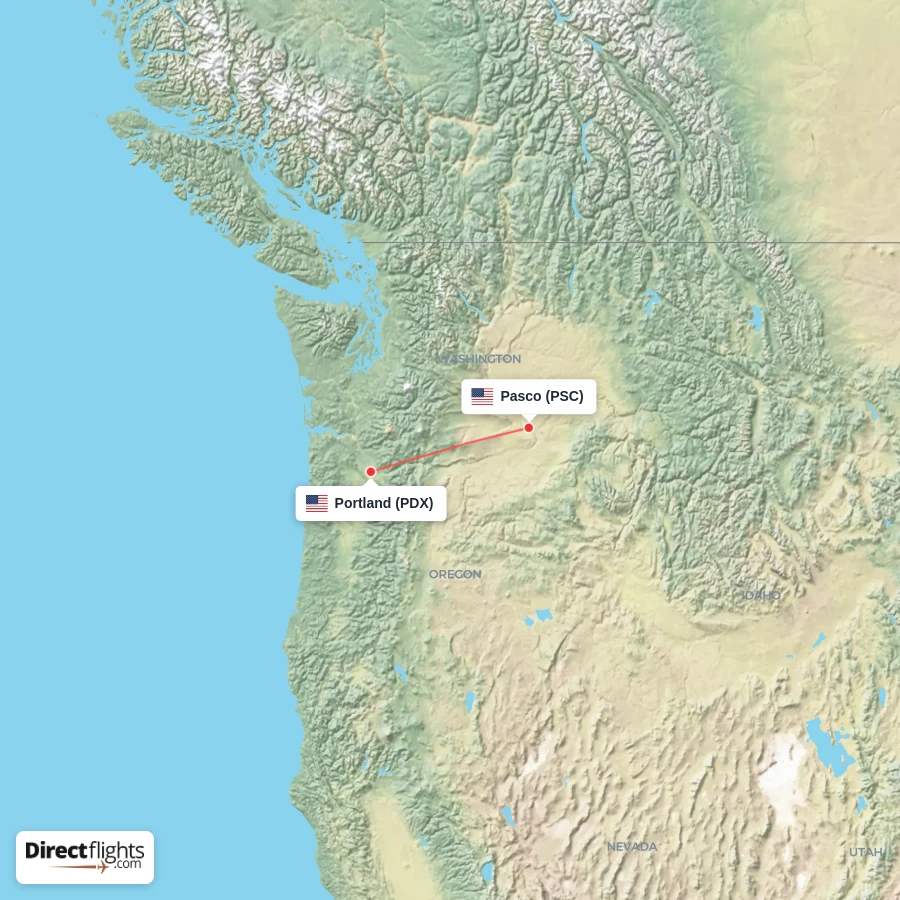 PDX - PSC route map