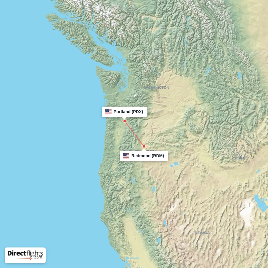 PDX - RDM route map