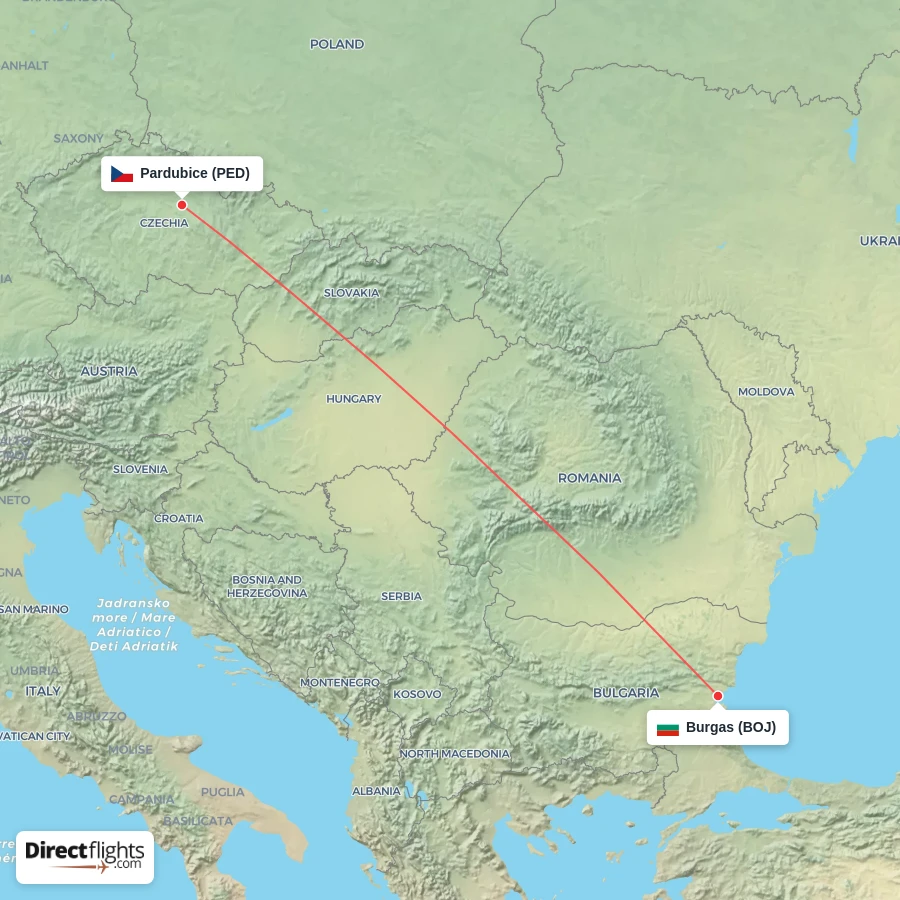 PED - BOJ route map