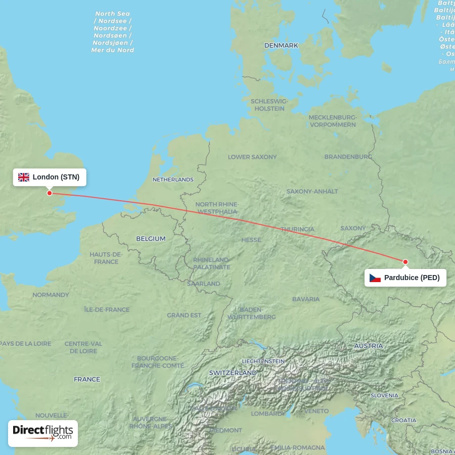 PED - STN route map