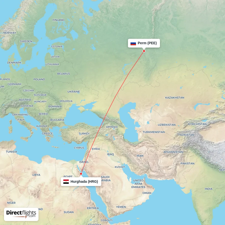 PEE - HRG route map