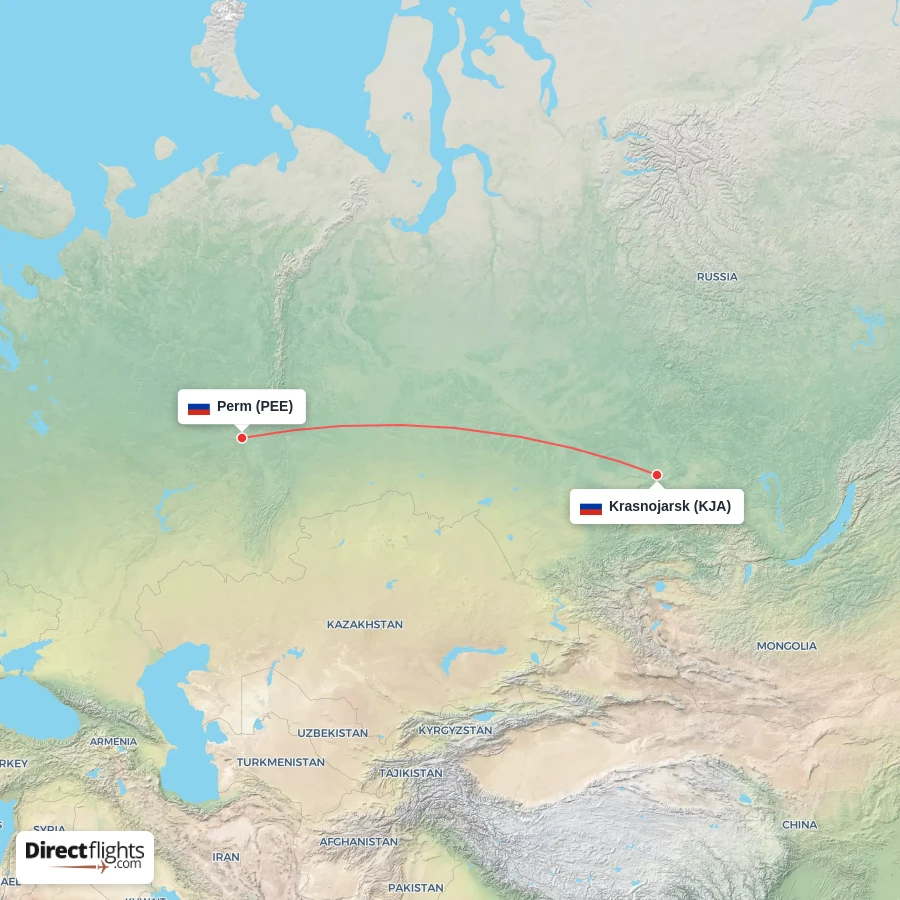 PEE - KJA route map