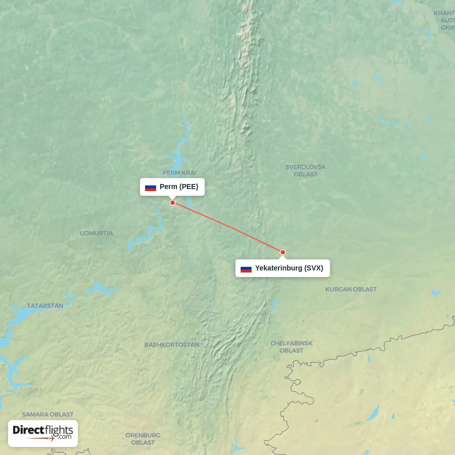PEE - SVX route map