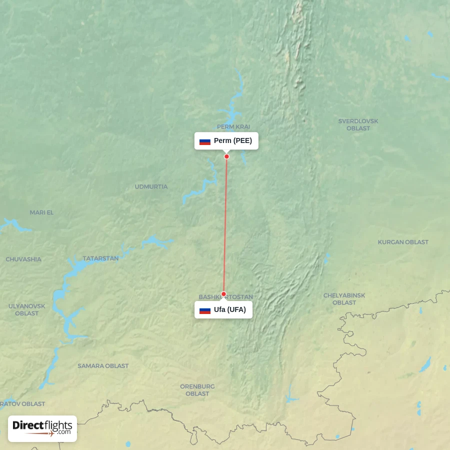 PEE - UFA route map