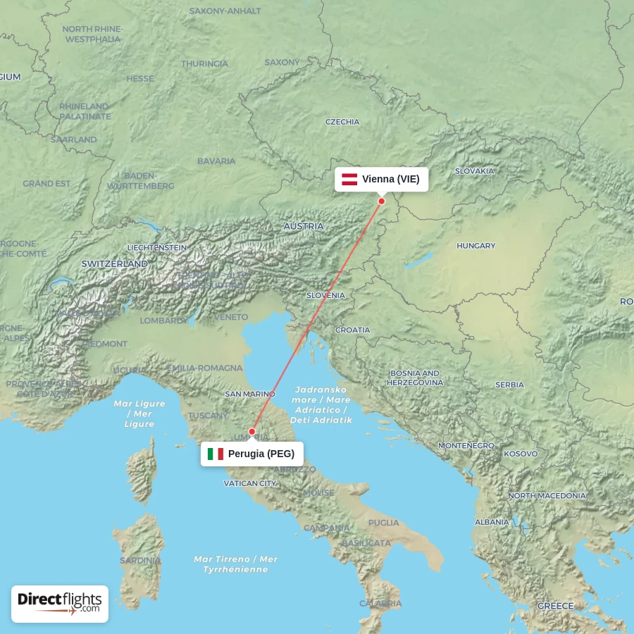 PEG - VIE route map