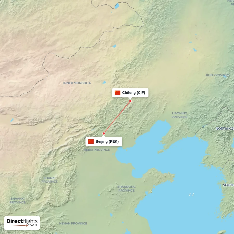 PEK - CIF route map