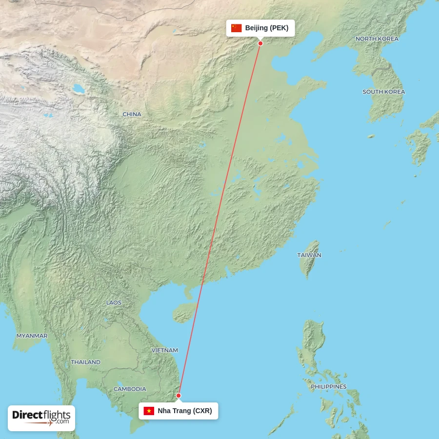 PEK - CXR route map