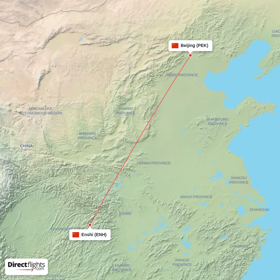 PEK - ENH route map