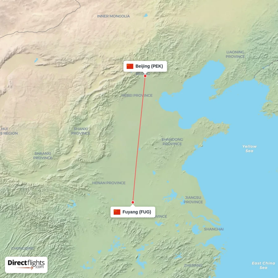 PEK - FUG route map