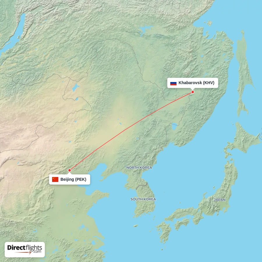PEK - KHV route map