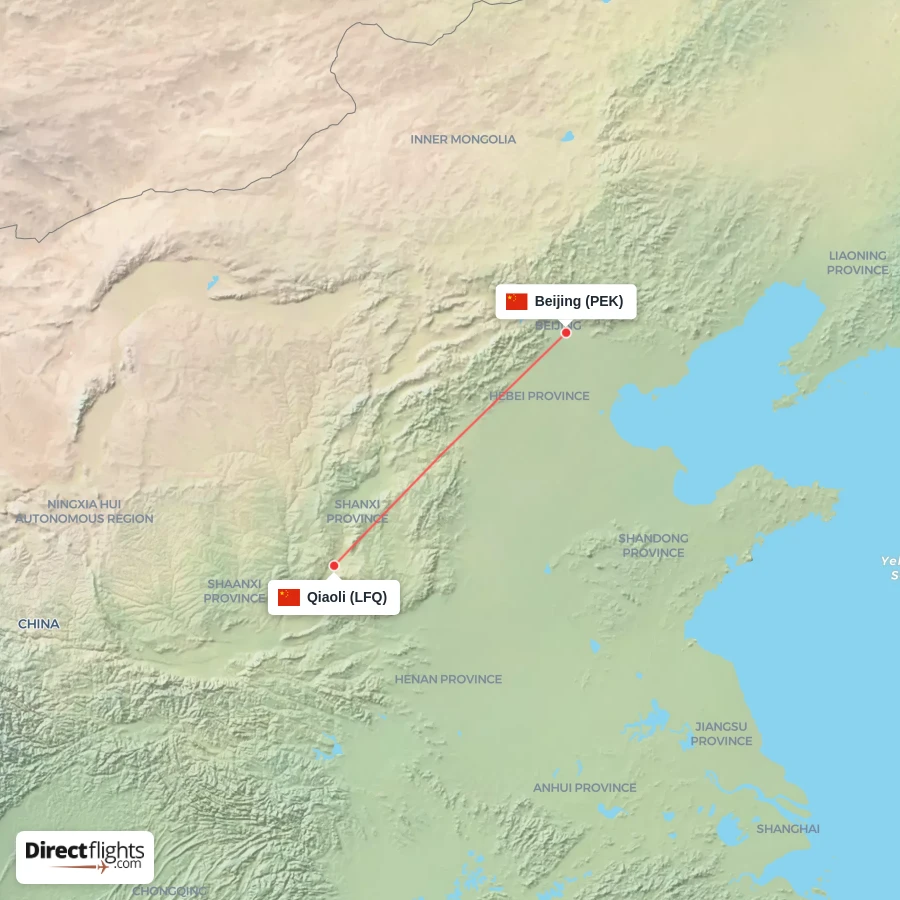 PEK - LFQ route map
