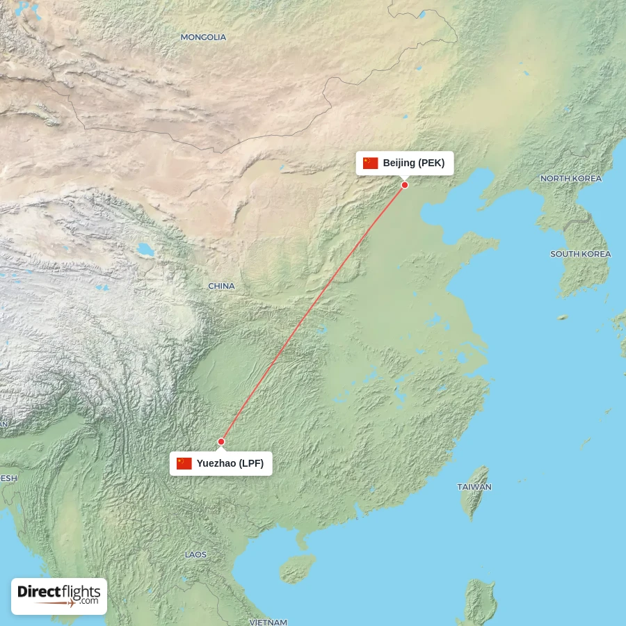 PEK - LPF route map
