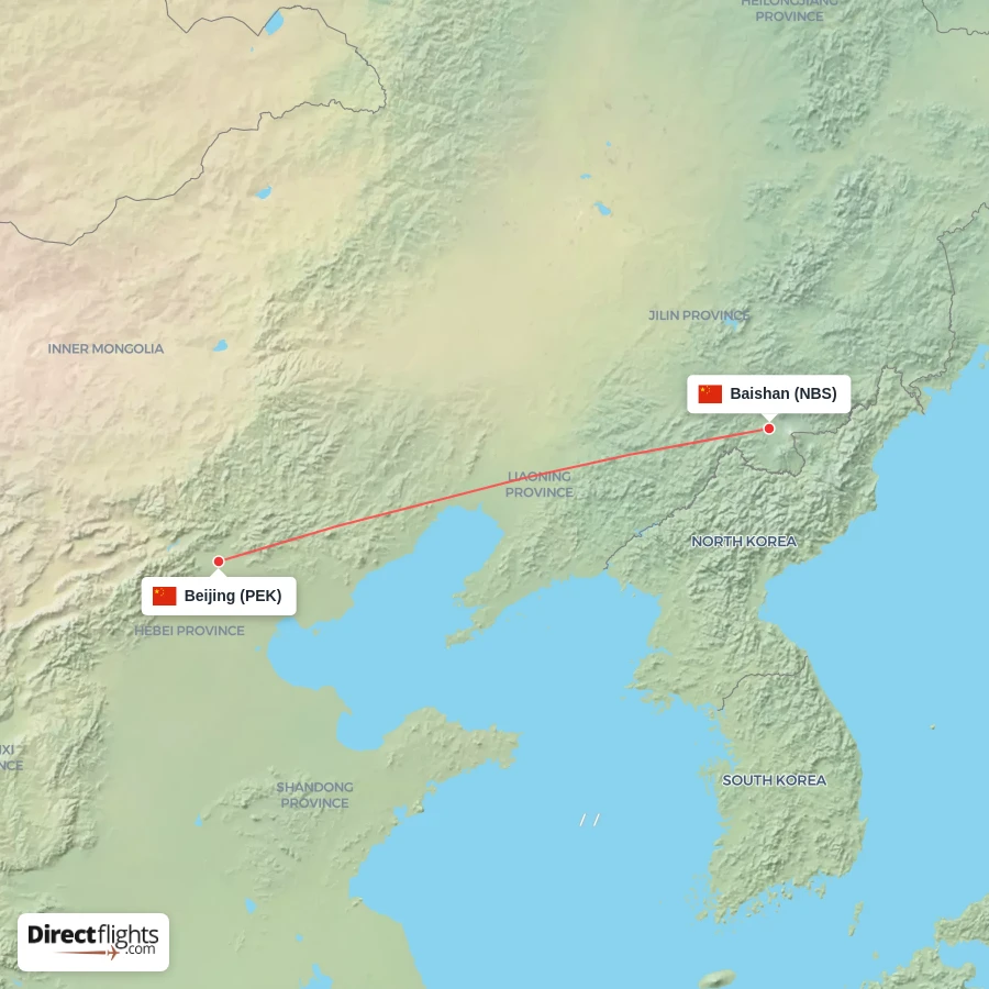 PEK - NBS route map