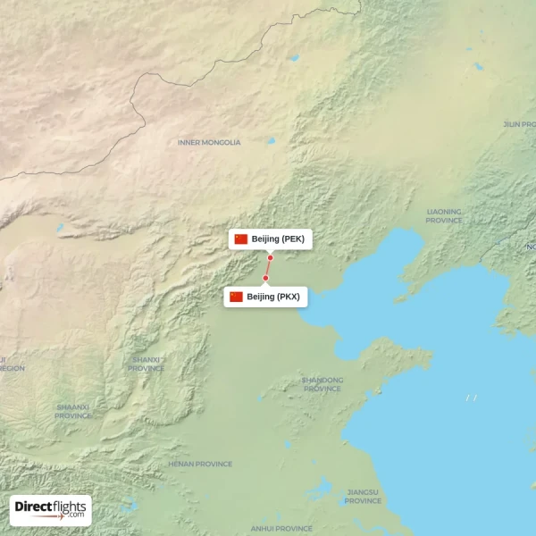 Beijing - Beijing direct flight map