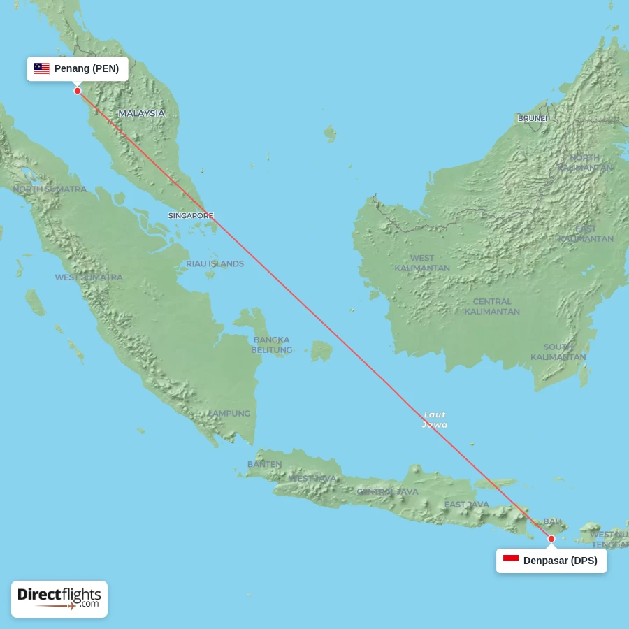 PEN - DPS route map