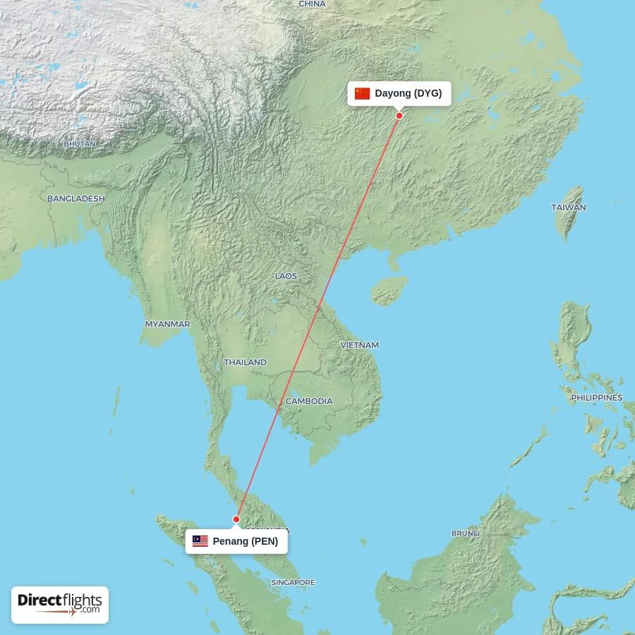 PEN - DYG route map