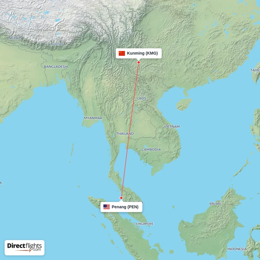 PEN - KMG route map