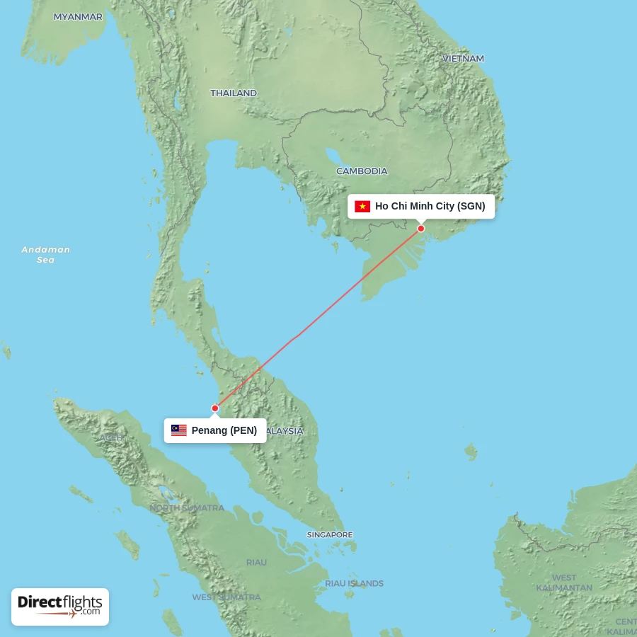 PEN - SGN route map