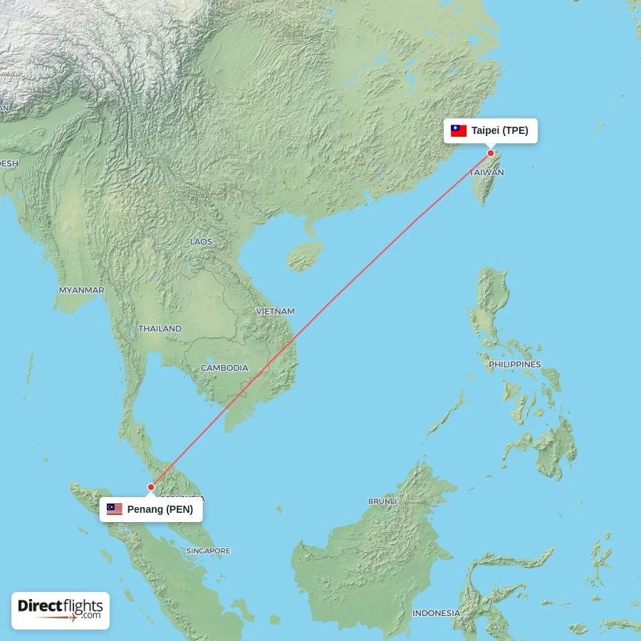 PEN - TPE route map