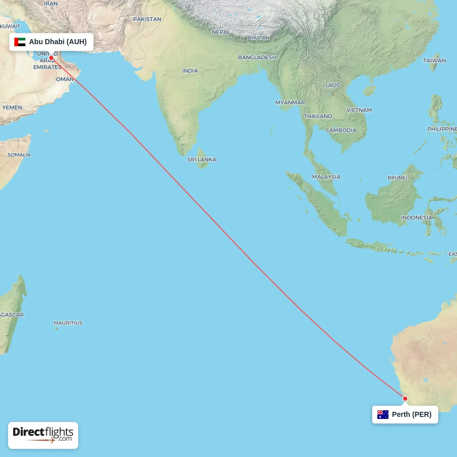 PER - AUH route map