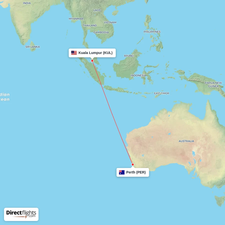 PER - KUL route map