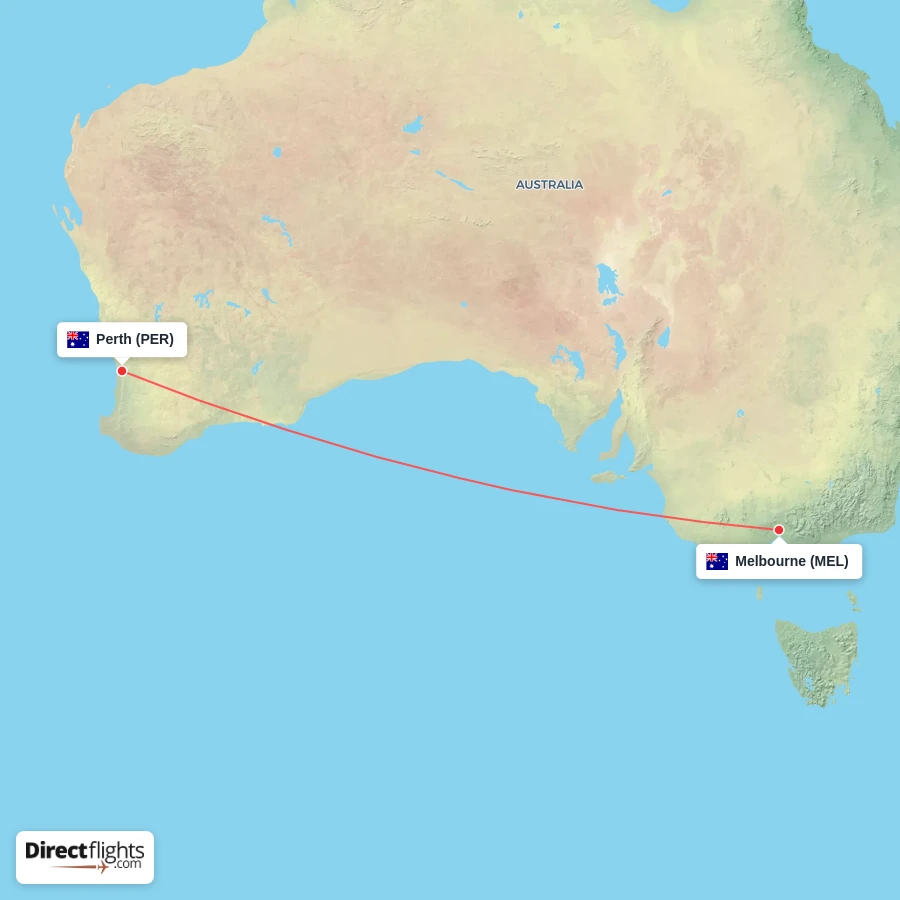 PER - MEL route map