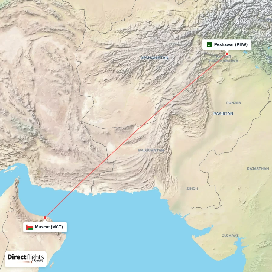 PEW - MCT route map