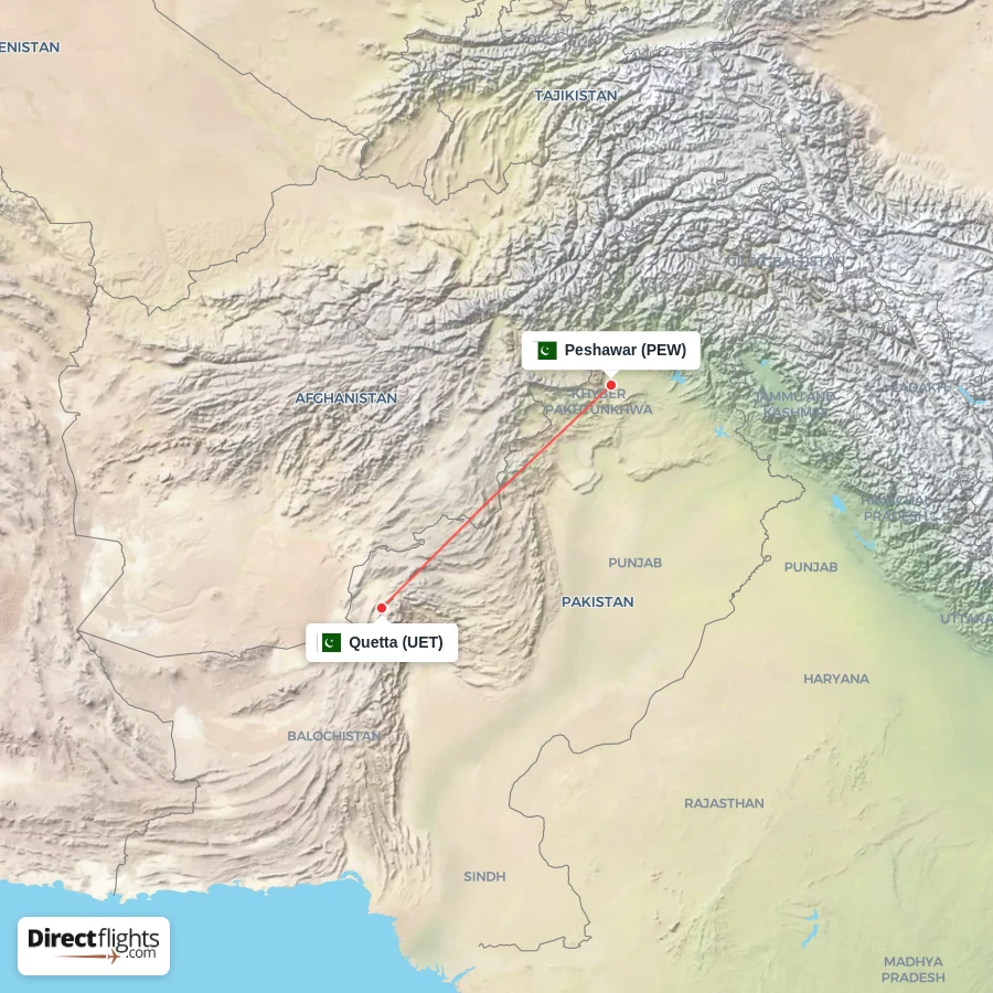 PEW - UET route map