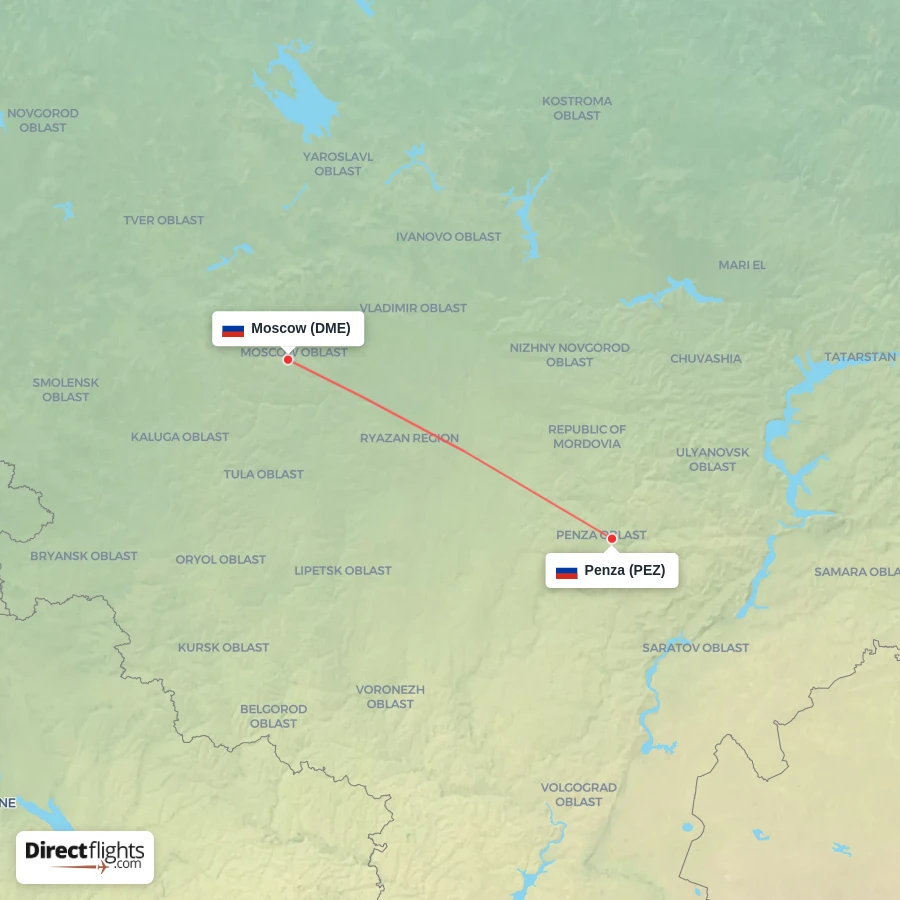 PEZ - DME route map