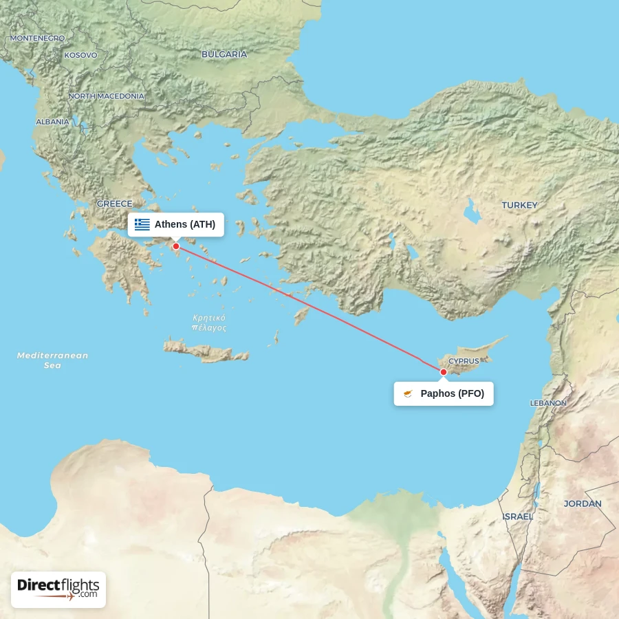 PFO - ATH route map