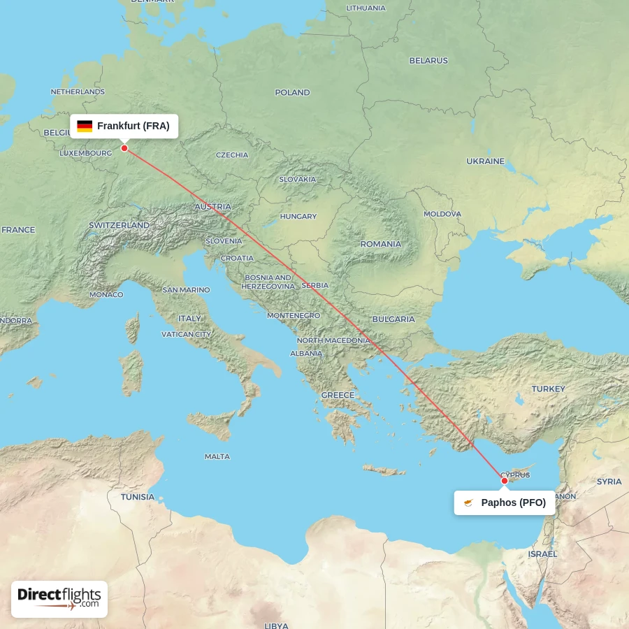 PFO - FRA route map
