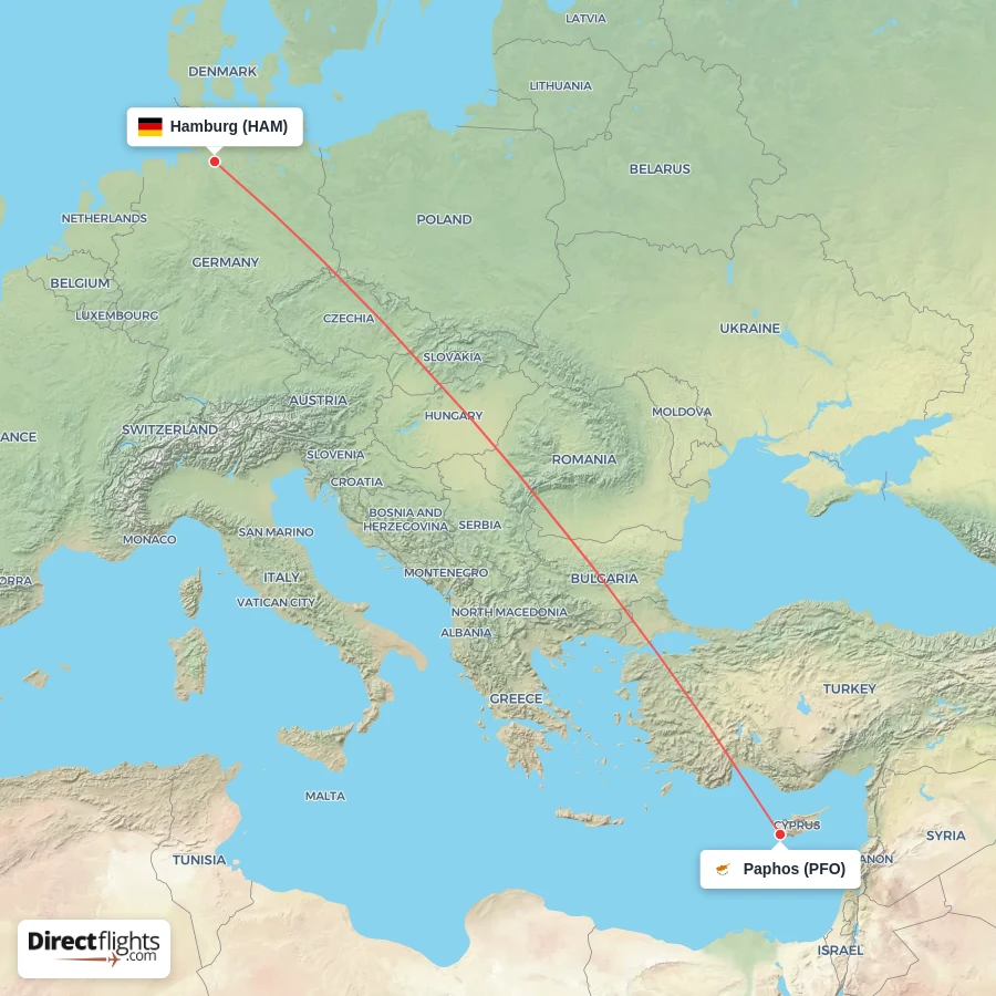 PFO - HAM route map