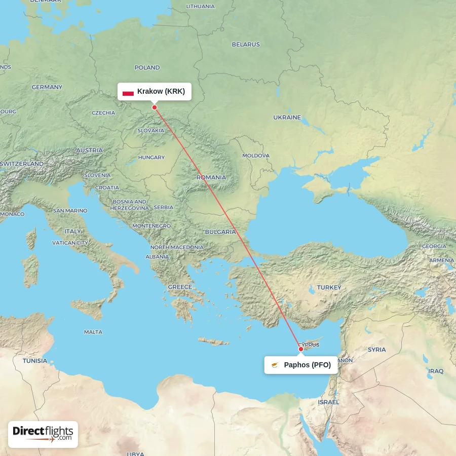 PFO - KRK route map