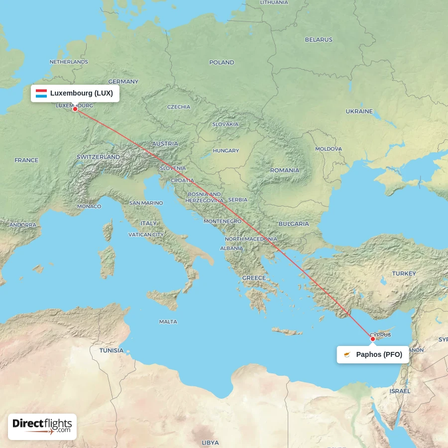 PFO - LUX route map