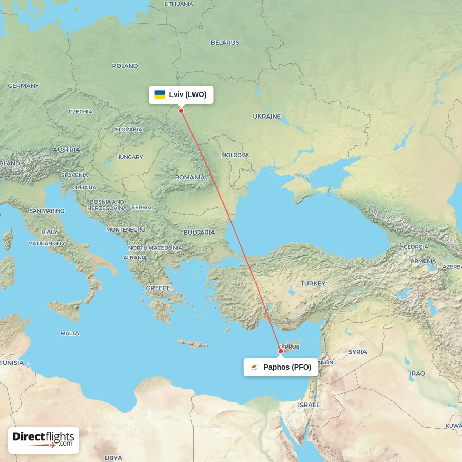 PFO - LWO route map