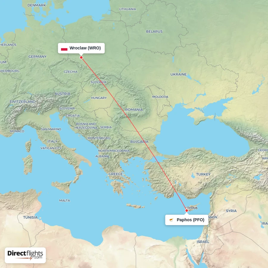 PFO - WRO route map