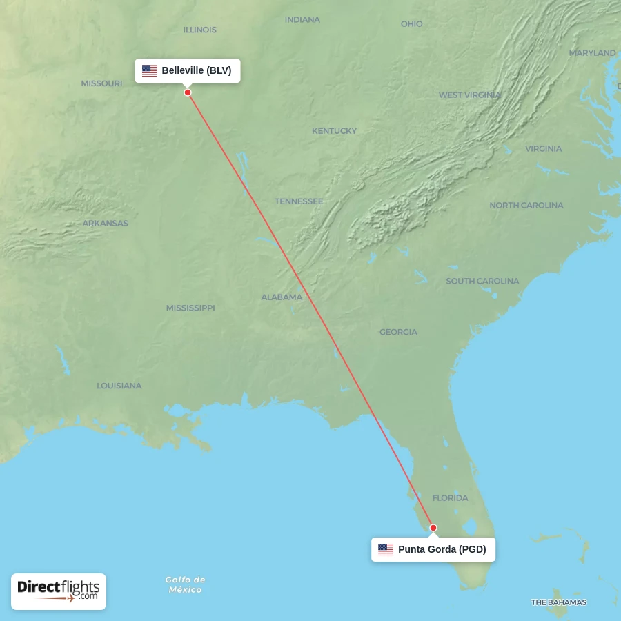 PGD - BLV route map