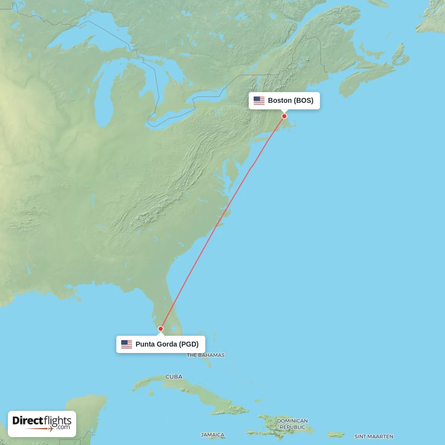 PGD - BOS route map
