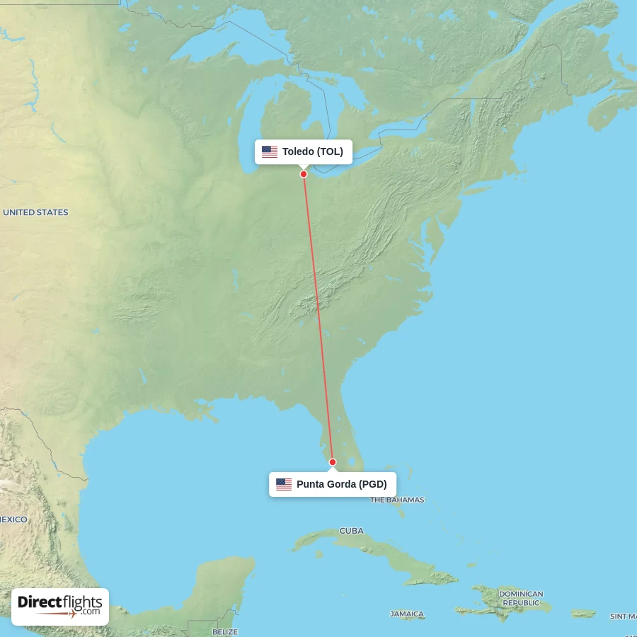 PGD - TOL route map