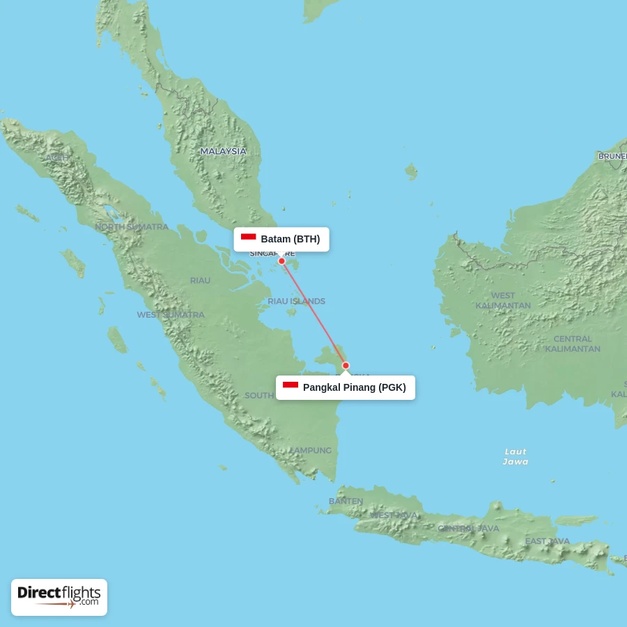 PGK - BTH route map