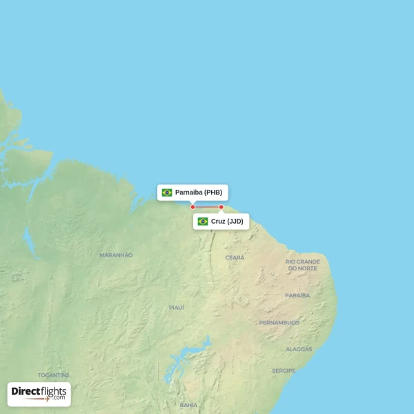Parnaiba - Cruz direct flight map