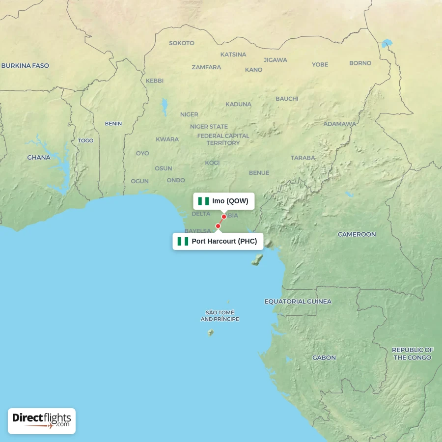 PHC - QOW route map