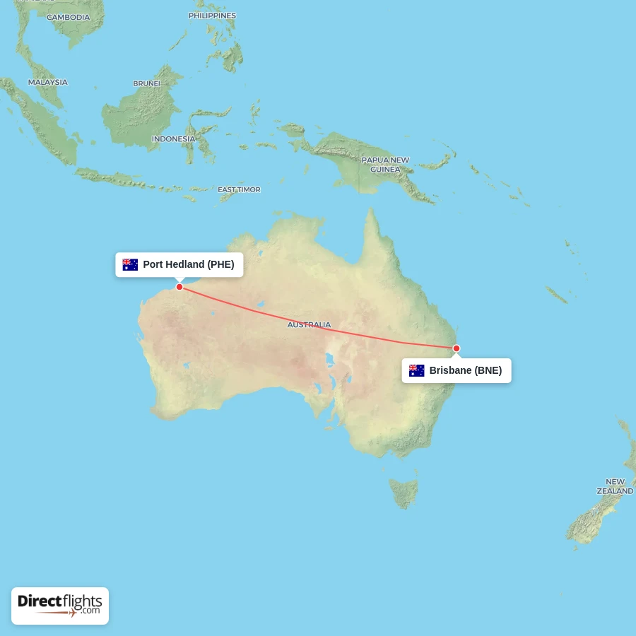 PHE - BNE route map
