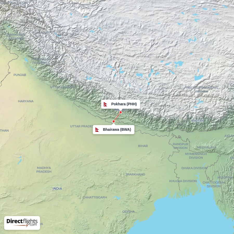 PHH - BWA route map