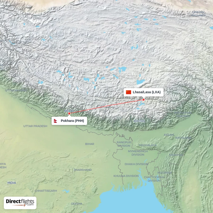 PHH - LXA route map