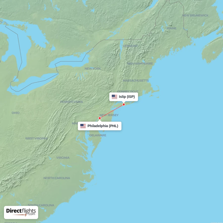 PHL - ISP route map