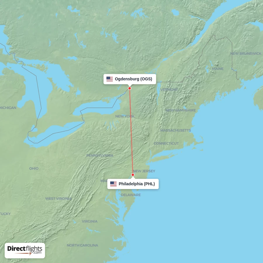 PHL - OGS route map