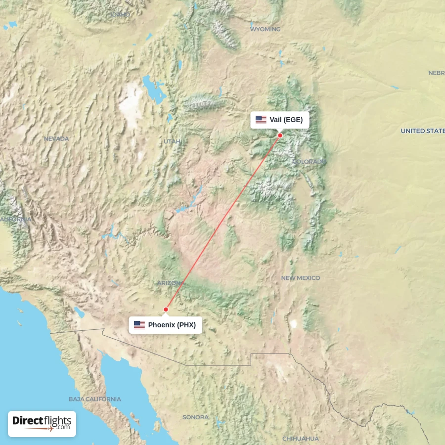 PHX - EGE route map
