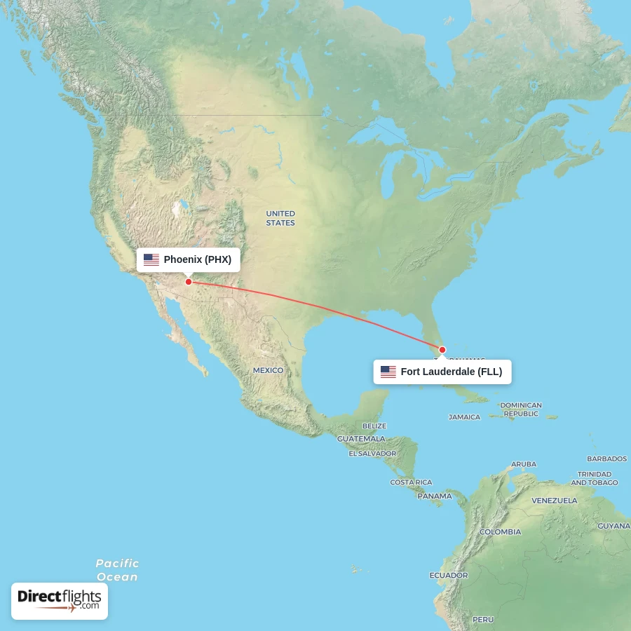PHX - FLL route map