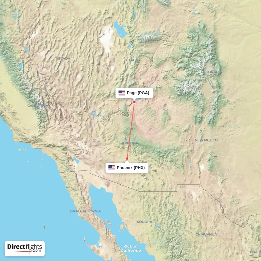PHX - PGA route map